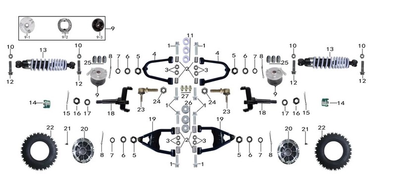 Передняя подвеска квадроцикла 110-125см3