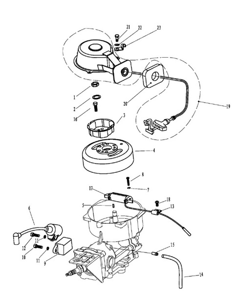 Стартер, система запуска лодочного мотора HDX T2.5-T3.6
