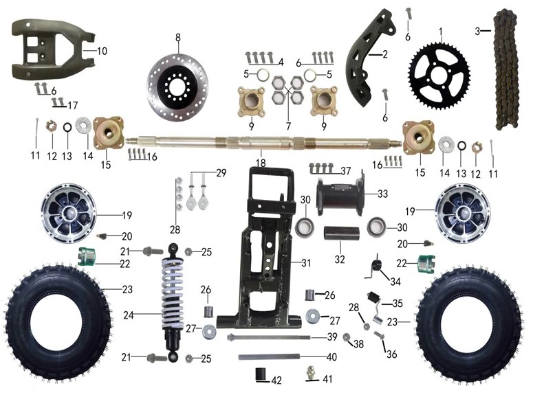 Задняя подвеска квадроцикла 110-125сс