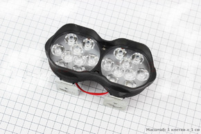 Фара двойная дополнительная светодиодная влагозащитная 18 LED Фара двойная дополнительная светодиодная влагозащитная 18 LED